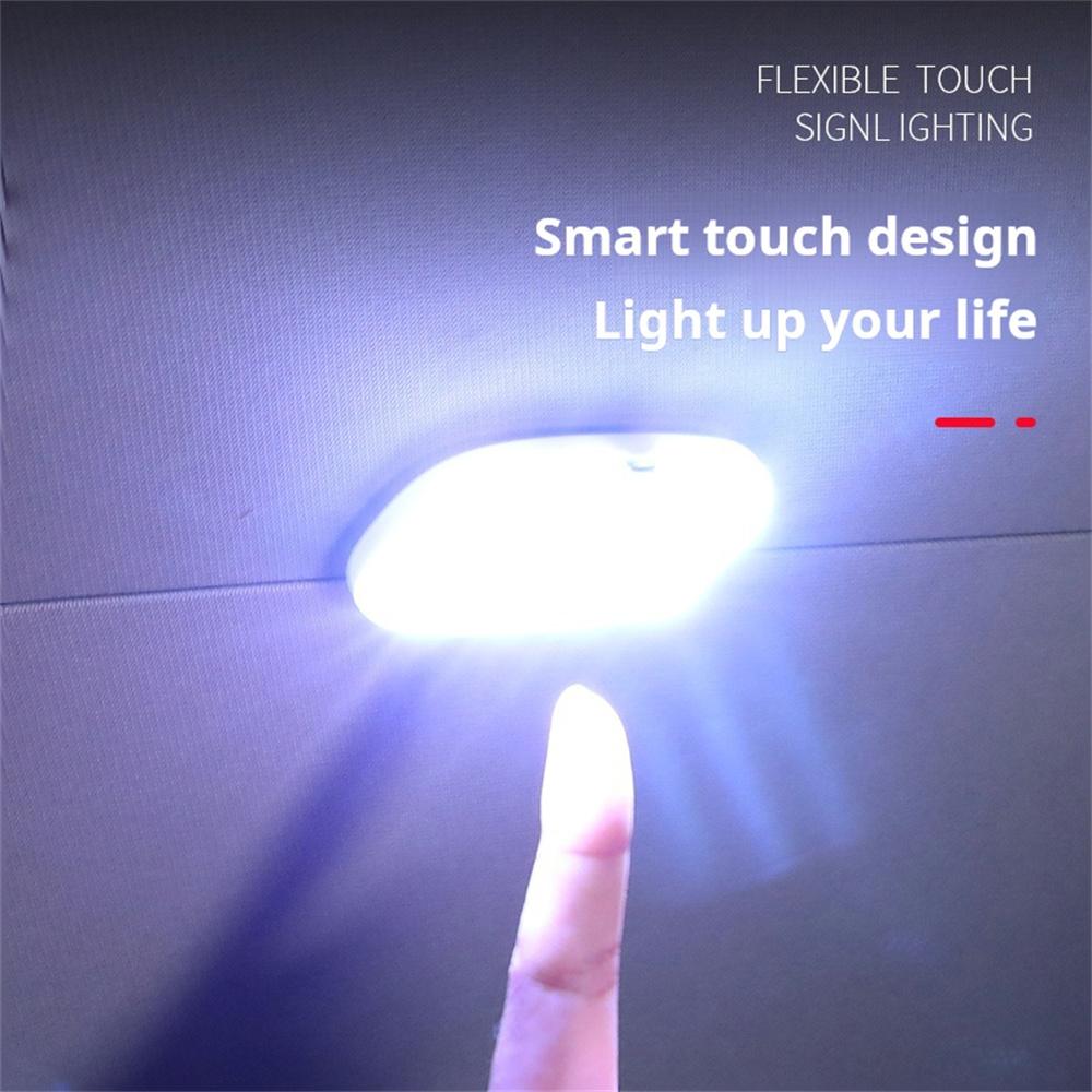 8LED Wireless Touch Light Car Interior USB Reading Light Rechargeable Magnetic Base Auto Roof Trunk Ceiling Lamp 5V