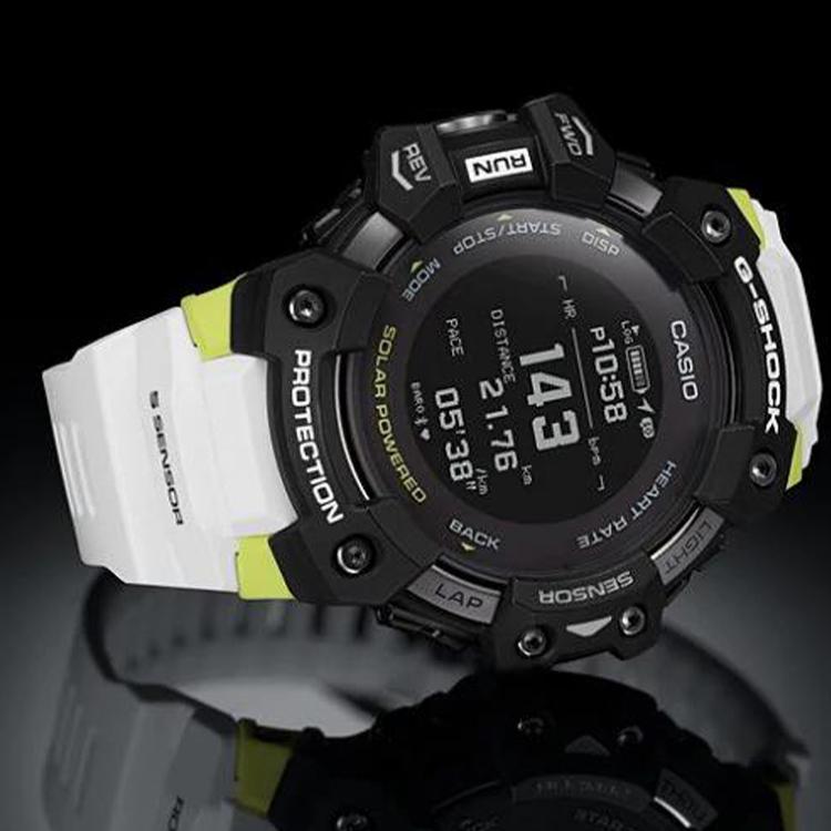 Casio Серия G-Squad G-Shock Модные часы Ударопрочные Водонепроницаемые Солнечный кварцевый механизм Ремешок из смолы Мужские часы Черные GBD-H1000-1A7JR