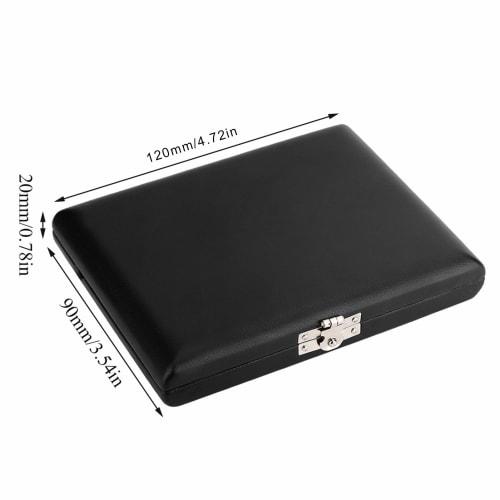 Black PU Leather Case for Saxophones and Clarinets, Holds 6 Reeds, Includes Slots, Lightweight and Durable Wood Construction, Waterproof and Easy to C