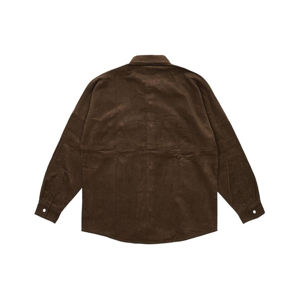 Palace Рубашка вельветовая с заниженными плечами, красивые коричневые топы унисекс P25SHT037