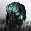 3D Printing O-Neck Long Sleeves Plus Size T-shirt Men's Clothing Retro Men's Long Sleeve T-shirt Skull Long T-shirt Men's Street