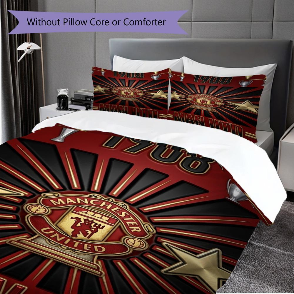 Manchester Legacy Bedding (1 * duvet cover + 2 * pillowcase, without core) 2D Flat Soft and comfortable Duvet cover and pillowcase Bedding set