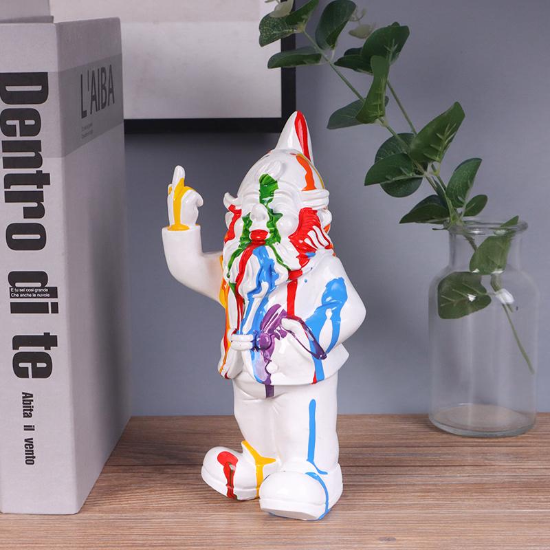 Скульптура гнома со средним пальцем, Креативная фигурка гнома из смолы, Украшение для дома
