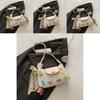 Minimalist Pu Crossbody Bag With Lace Bow And Doll Pendant For Urban Fashion