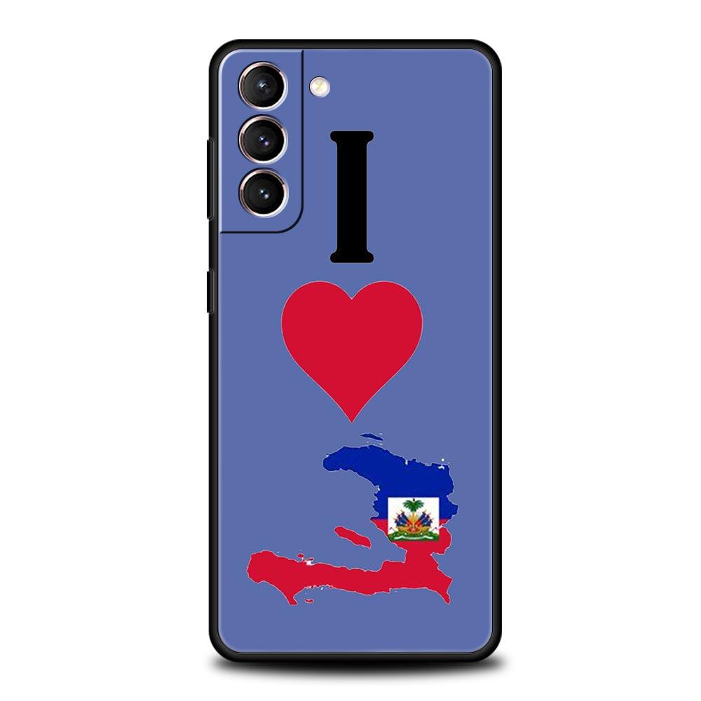 shipping Haiti Flag Soft Phone Case For Samsung Galaxy S25 Edge S24 Plus S23 FE S22 S21 S20 Ultra 5G S10 Black Protect Cover