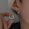 Silver Plated Men's Trendy Stud Earrings - Bad Boy Style Hoops Jewelry