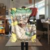 Фланелевое одеяло с принтом Dr. Stone, 1 шт., высокое качество, подходит для всех сезонов, декор для дома, тепло и комфорт, идеально подходит в качестве рождественского подарка.