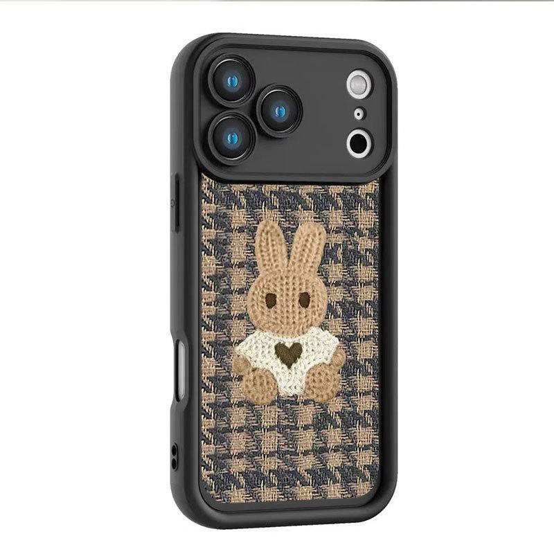 Очаровательный чехол-кролик с защитой от падения для iPhone 17, 16 Pro, 15 Pro Max, 14 и 13 Pro.