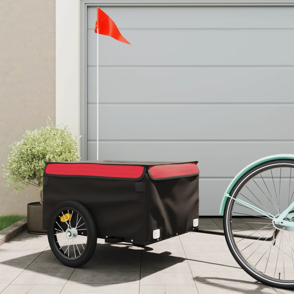 Bicycle Trailer Black and Red 45 kg Iron