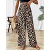 New Leopard Print Casual Pants for Women Straight-leg Pants Trendy Wide-leg Pants