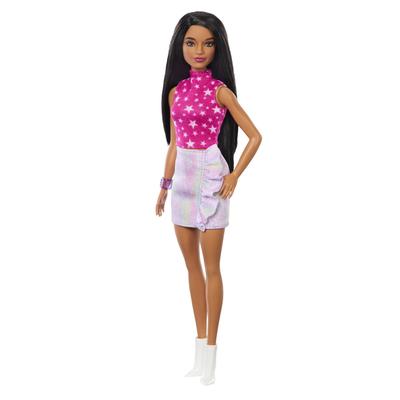 Кукла Barbie Fashionista Звезда без рукавов для переодевания Кукольный домик для детей от 3 лет, Розовый, HRH13