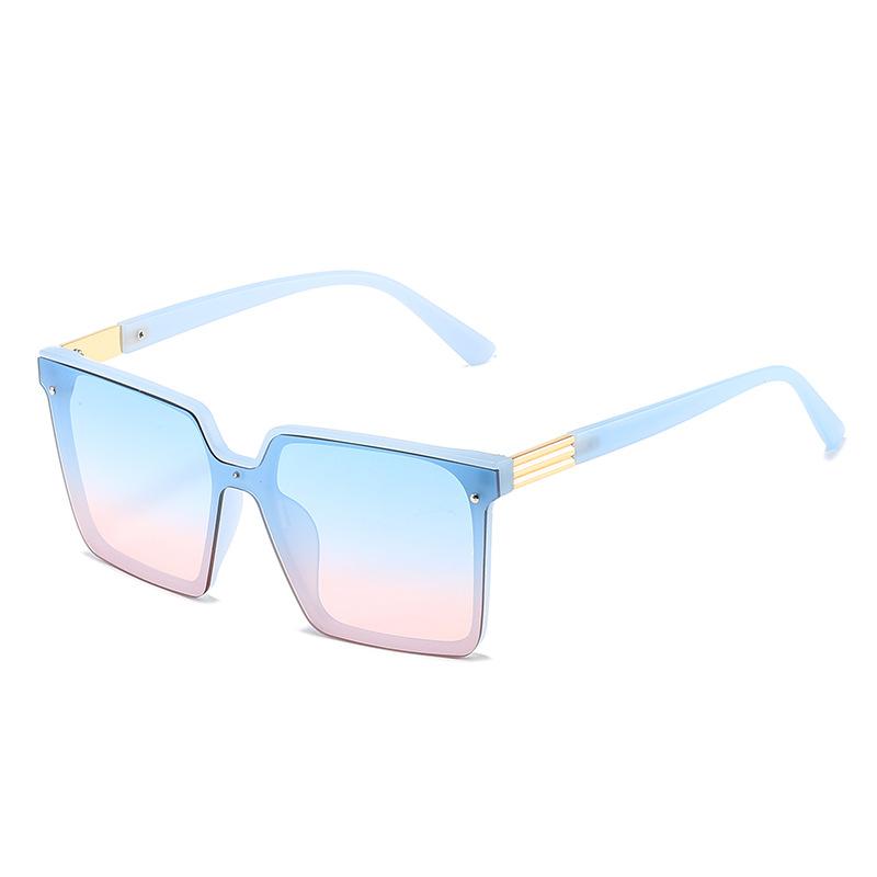 Frameless square sunglasses, personalized large-frame one-piece multi-color colorful glasses, all-match sunglasses