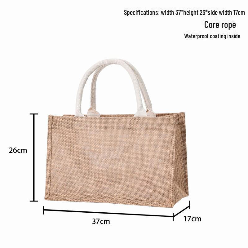 MUJI Burlap Hand-held Gift Bag - Stylish Blank Small Batch Shopping Bag