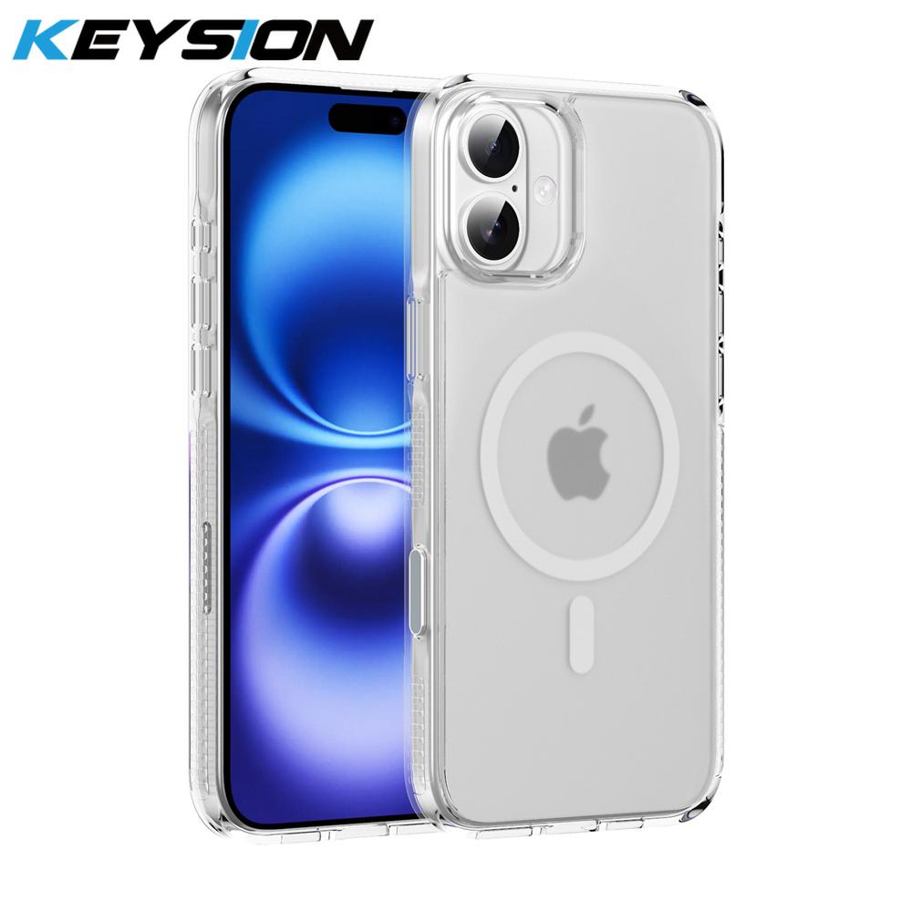 KEYSION Чехол с сенсорной кнопкой управления камерой для iPhone 16 Pro Max 16 Plus для беспроводной зарядки MagSafe, матовый прозрачный чехол
