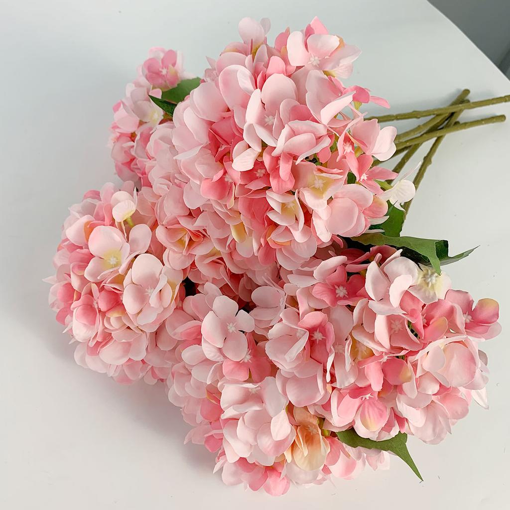 6pcs Fake Flowers Artificial Hydrangea Flowers Stems 47cm Real Touch Hydrangeas for Home Table Centerpieces Wedding Party Decoration
