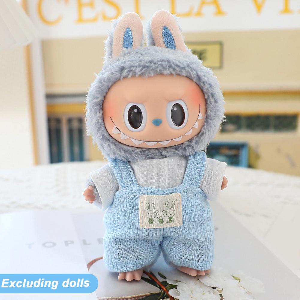 For 17cm Labubu Doll Clothes Fashion Dress Overalls Doll Clothes Color Match Hoodies Dolls Accessories Cute Decoration Little Clothes