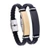Beautiful jewelry braided stainless steel men bracelet casual glossy leather bracelet bracelet