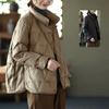 Women's Thickened Warm Long-sleeved Cotton-padded Jacket, Loose and Thin, Solid-color Outer Cotton-padded Jacket