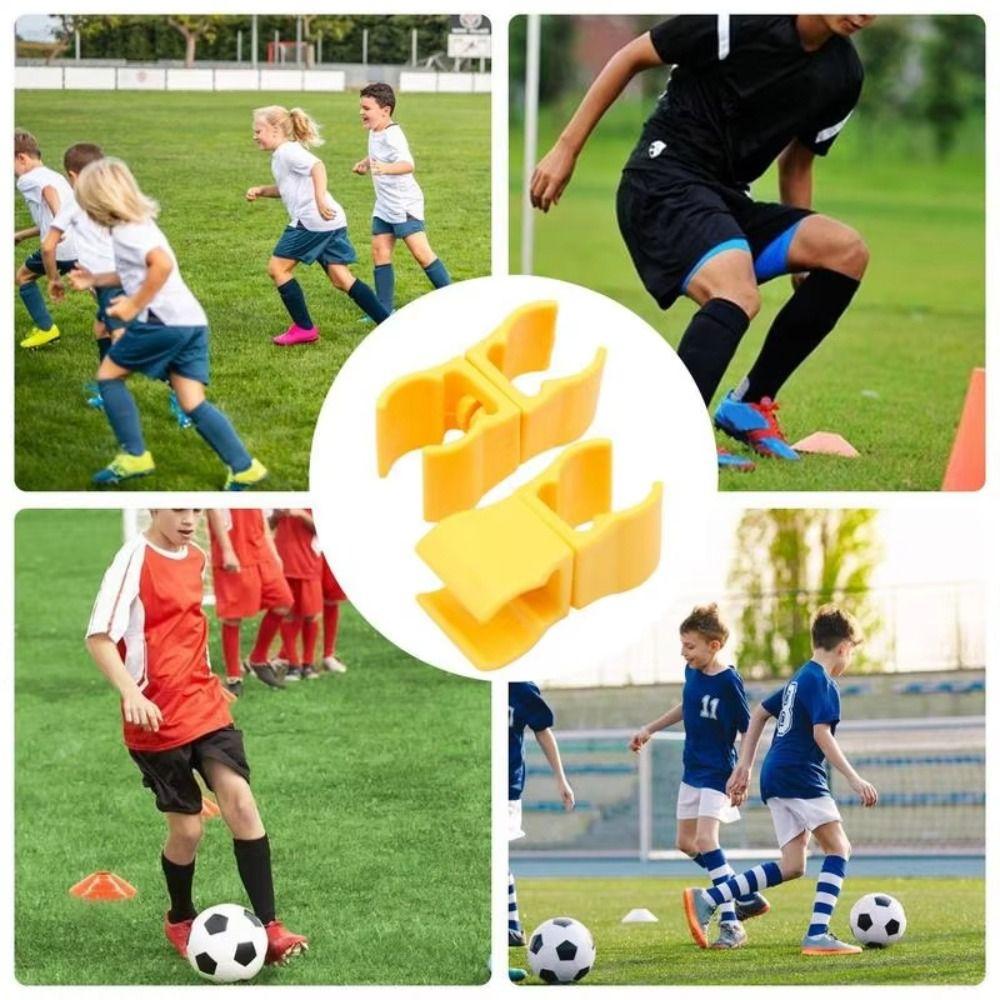 6 шт. Желтый флаг для тренировки по футболу, клипса для флагштока, пряжка для препятствий для тренировки по футболу, для улицы