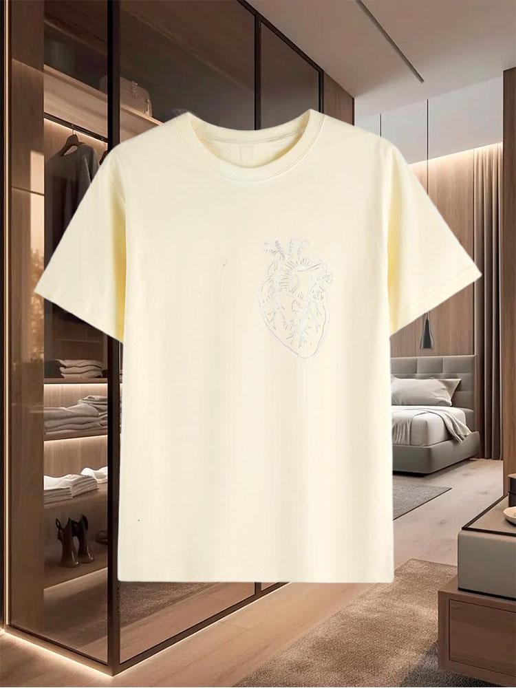 Летние мужские футболки из чистого хлопка с дизайном рукавов, предлагающие повседневный, универсальный и модный вид в качестве верхней одежды