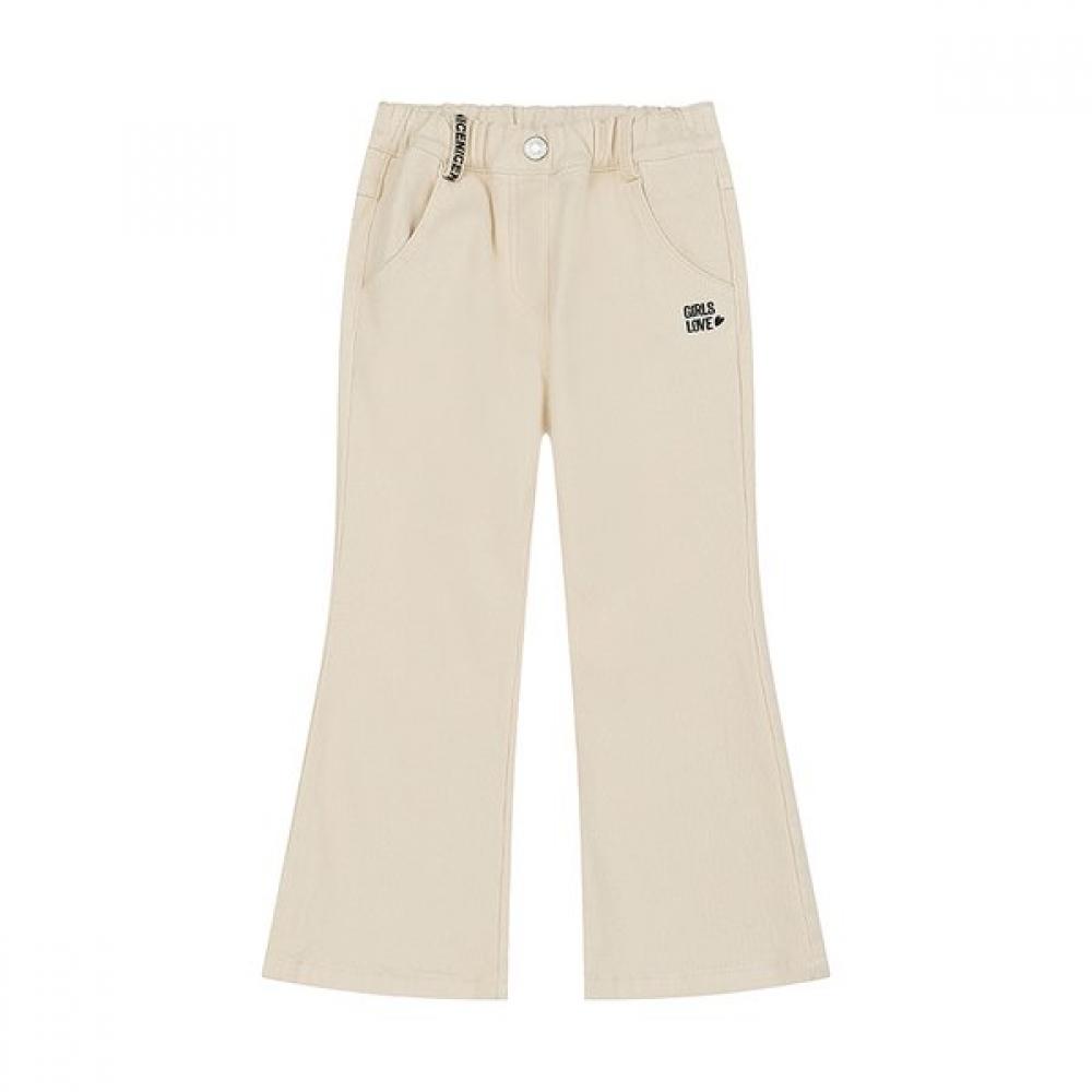 Tiffany Fleece Bootcut Pants Ivory T55kbp030