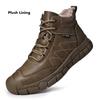 Мужские кожаные ботинки ручной работы, уличные плюшевые ботильоны для мужчин, повседневная обувь большого размера, рабочая обувь