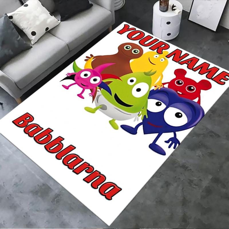 Custom Name Babblarna Carpet Rug for Living Room Bedroom Home Sofa Decoration,Kids play Non-slip Floor Mat