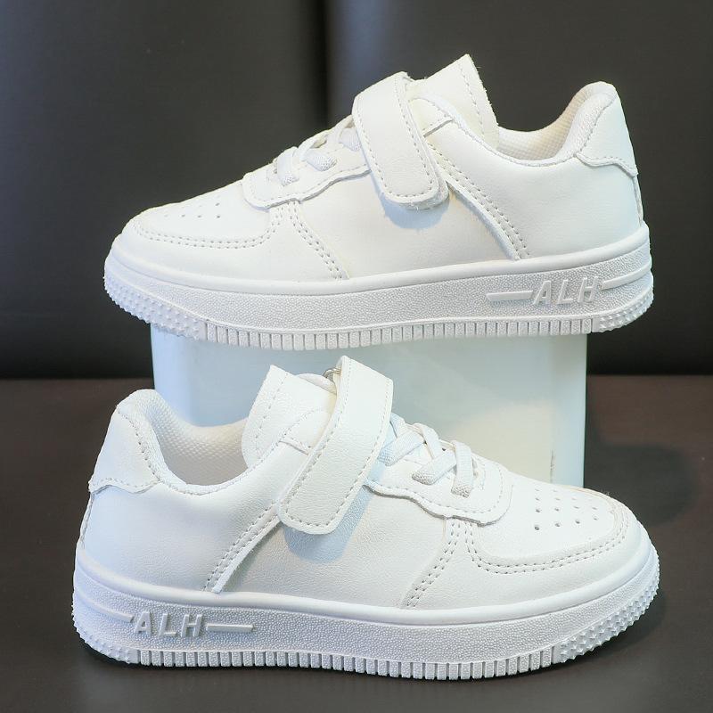 School-designated children's white sneakers for spring and summer, soft-soled white sports shoes for boys and girls in elementary school, suitable