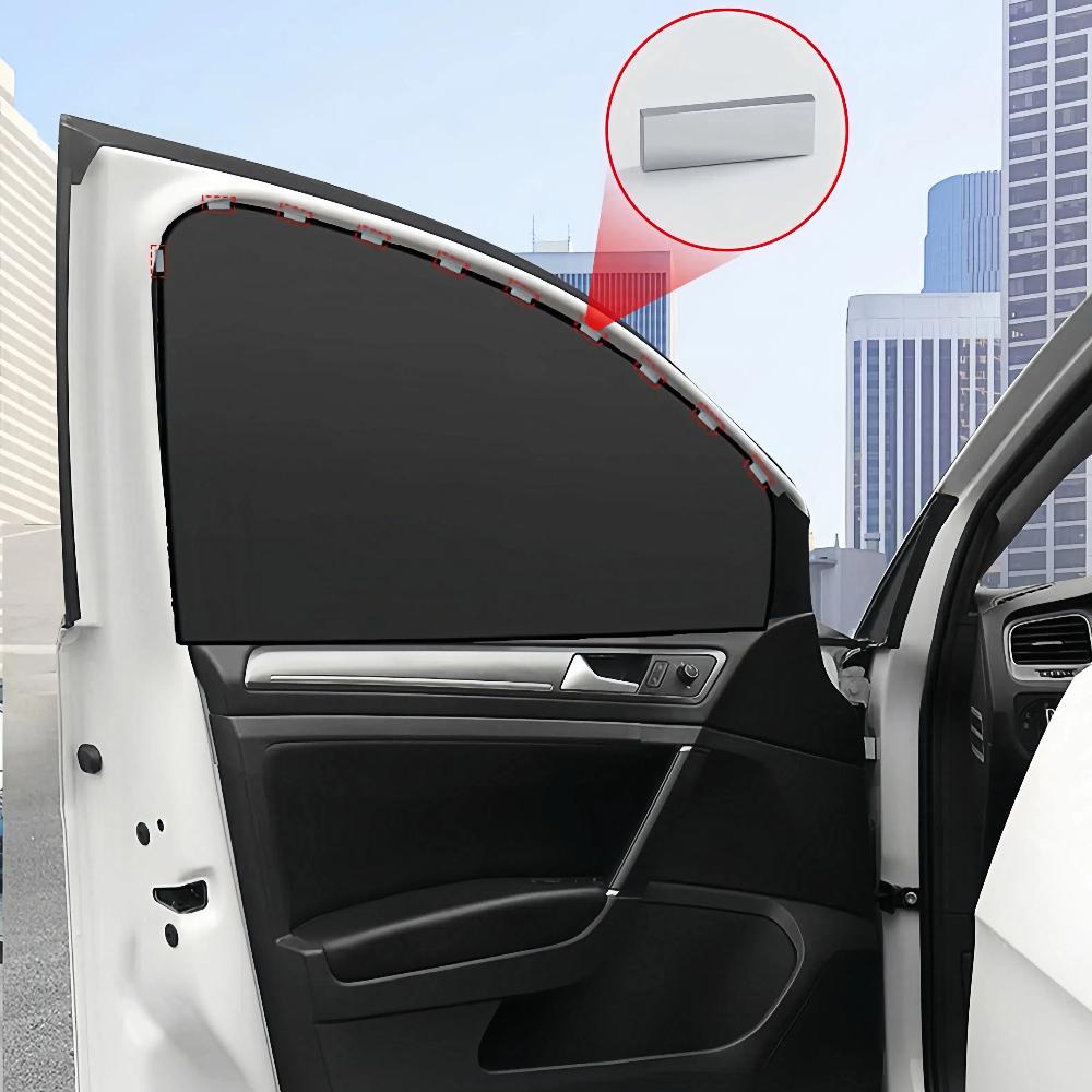Магнитные солнцезащитные шторки EasyClip для автомобиля - Без клея, УФ-шторки для передних и задних окон | 98% УФ-блок, многоразовая складная шторка для внедорожника/седана