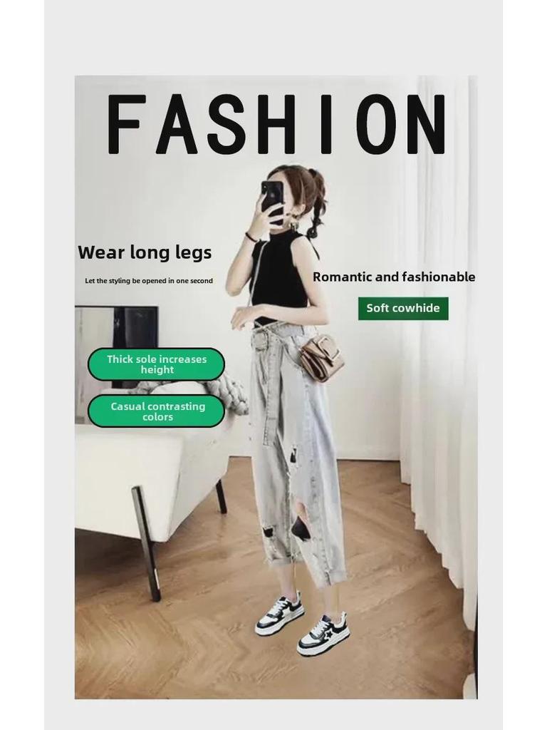 Star Women's White Genuine Leather Spring 2025 Lightweight Casual Fashion Sneakers