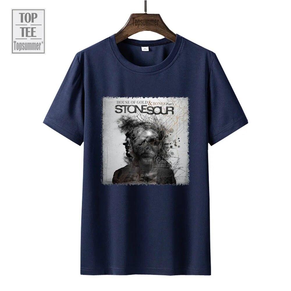 Дом золота и костей, штат Пт. Футболка с 1 альбомом Stone Sour Tour, уличная одежда, футболки с короткими рукавами 90-х годов, одежда с графическим принтом
