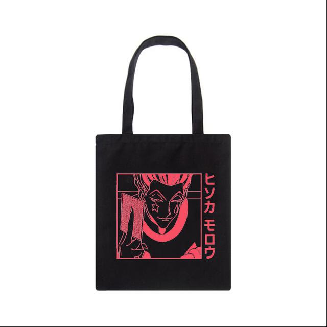 Японская холщовая сумка Hunter x Hunter kurapika, сумка-шоппер с мультяшным буквенным принтом, большая вместительность, винтажные сумки на плечо в стиле панк