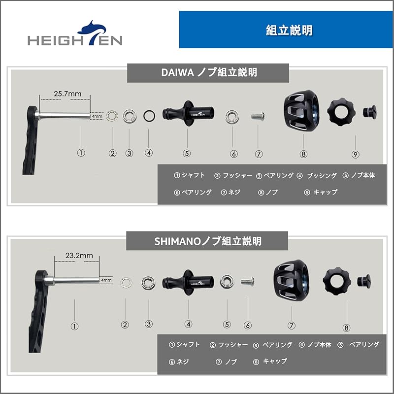 Увеличенная ручка катушки 32 мм, ручка shimano daiwa, общее использование (Шимано Тип А) (Дайва С) для серии Wheel (черное золото) (509)