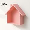 Wall Shelf Wood House Display Shelf, Mounted Decorative Floating Kids Room Small Toys Dolls Organizer for Entryway, Living Room, Nursery