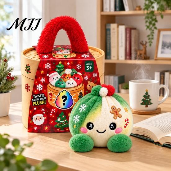 Мягкая игрушка-пельмень, Рождественская плюшевая игрушка с пароваркой, Настольная игрушка для снятия стресса, Мультяшная плюшевая игрушка-паровой пирожок, Украшение к празднику