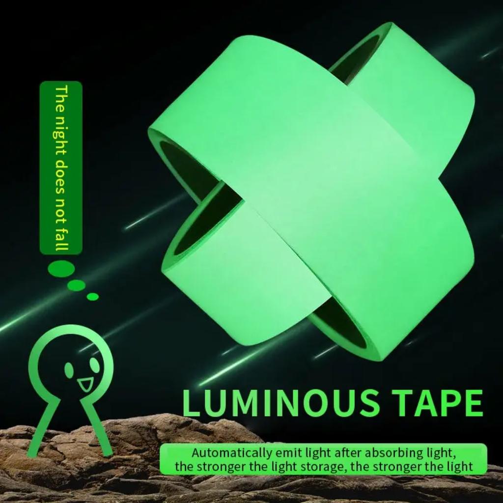 Illiant Green Glowing Effect | Bright Green Luminous Tape for Enhanced Visibility and Safety At Night | Non-slip Ground Light St