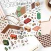 4 Style PET 2.5D Landscaping Sticker Cute Little House Kitchenette DIY Scene Decoration Sticker 21CM*12CM Paper Stationery