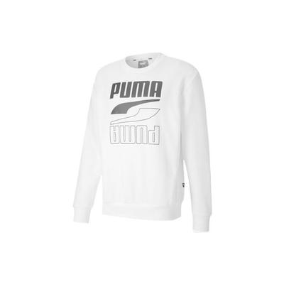 Puma Повседневная толстовка с круглым вырезом со спортивным принтом, мужские топы, белые 585272-02