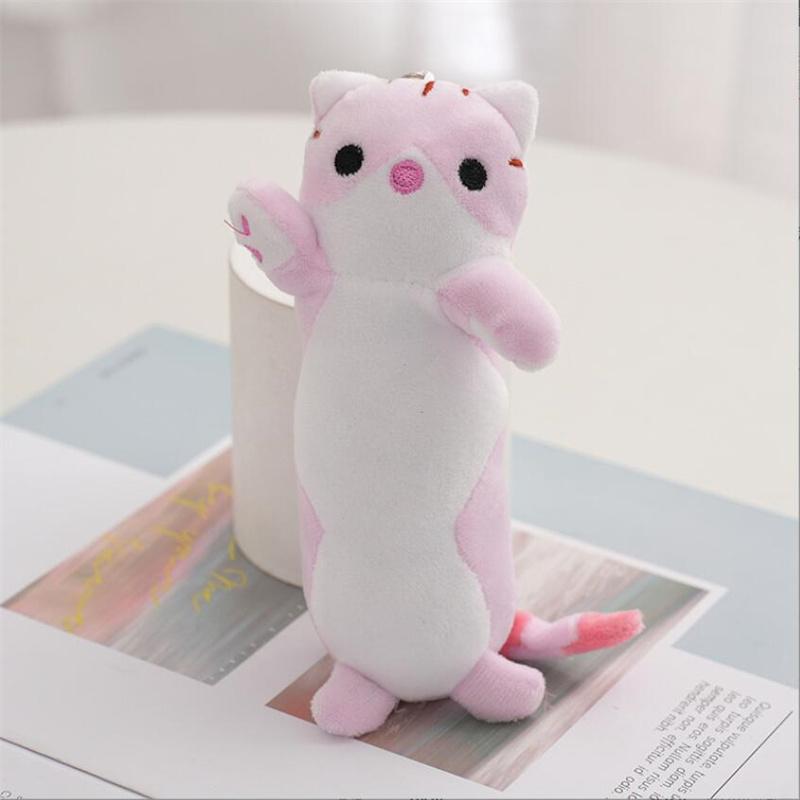 16CM New Long Cat Plush Toy Keychain Cute Cat Doll Bag Hanging Decoration Doll Scratching Machine Brithday Gifts For Girls