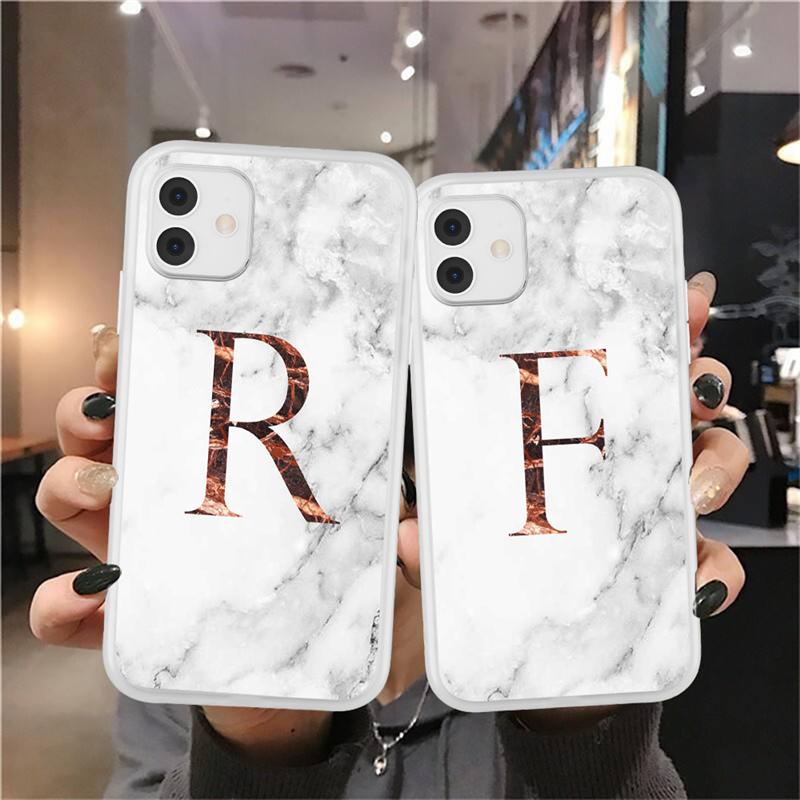 Модный чехол для телефона с надписью AZ для iPhone 13 Pro Max 11 Pro Max 12 Pro Max 12 Mini 13MiniРоскошный мягкий чехол с мраморной текстурой