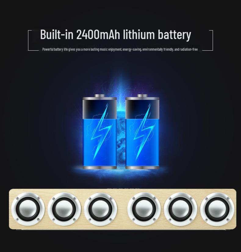 Деревянная беспроводная Bluetooth-колонка M1 для настольного компьютера с 6 динамиками и поддержкой U-диска