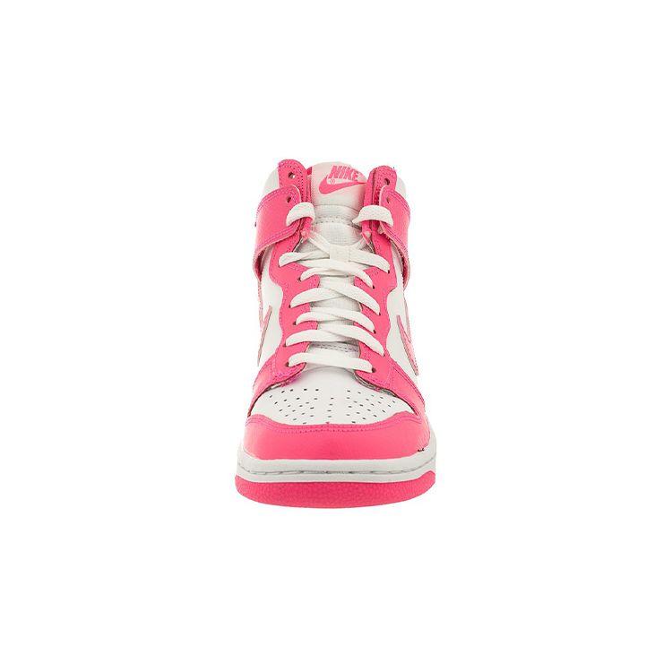Nike Dunk High Удобные Универсальные Нескользящие Прочные Высокие Кеды Женские Кроссовки Розовые Белые 308319-127