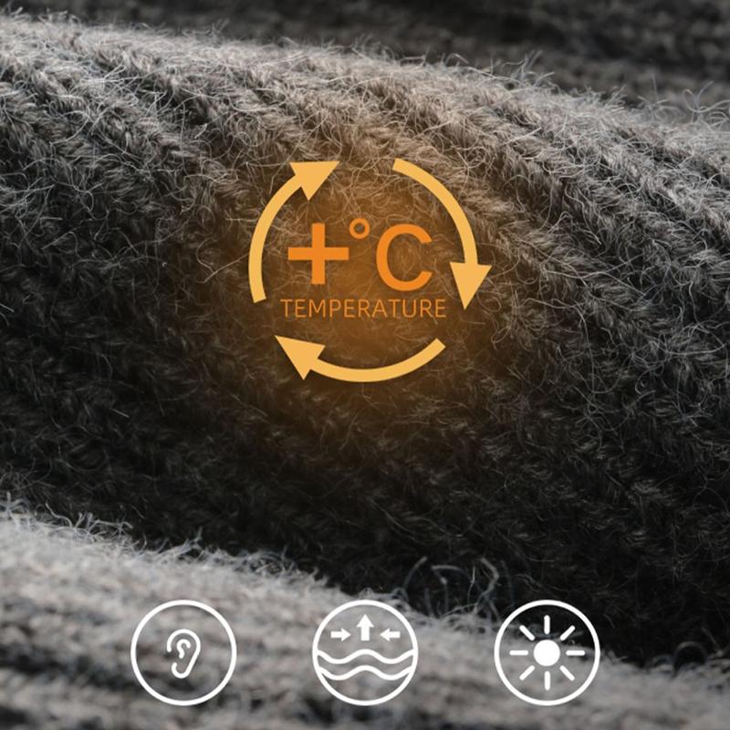 Fleece Winter Hat Knitted Soft Men's Beanie Warm Cap Outdoor Winter Ski Hat