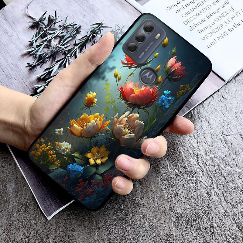 Wild Flower Phone Case For Moto G84 G22 G32 G42 G52 G62 G53 G72 G60 G60S G100 G10 G20 G30 G13 G50 G 5G G Pure