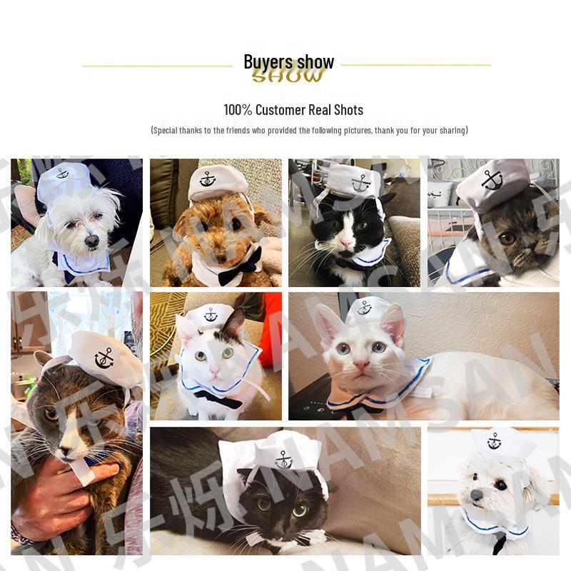 Sailor Suit Nautical Pet Clothing - Dog & Cat Hat and Cloak