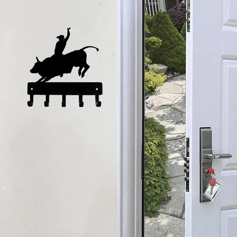 1pc Hook Bull Rider Key Rack Hanger 6 Inch Wide Brand Metal Wall Hook High QualityLiving Room Decoration Bathroom Accessories