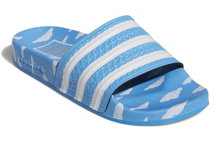 adidas Оригинальные ADILETTE J Удобные Устойчивые к истиранию Устойчивые к истиранию Детские тапочки Белый Синий Подростки GZ3690