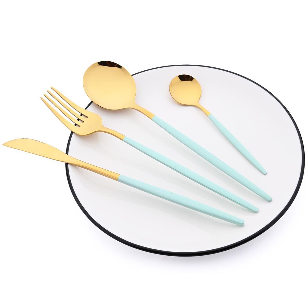 24 шт. серебряный набор столовых приборов, посуда из нержавеющей стали в западном стиле, обеденный нож, вилка, кофейная ложка, столовые приборы, кухонная посуда, столовое серебро