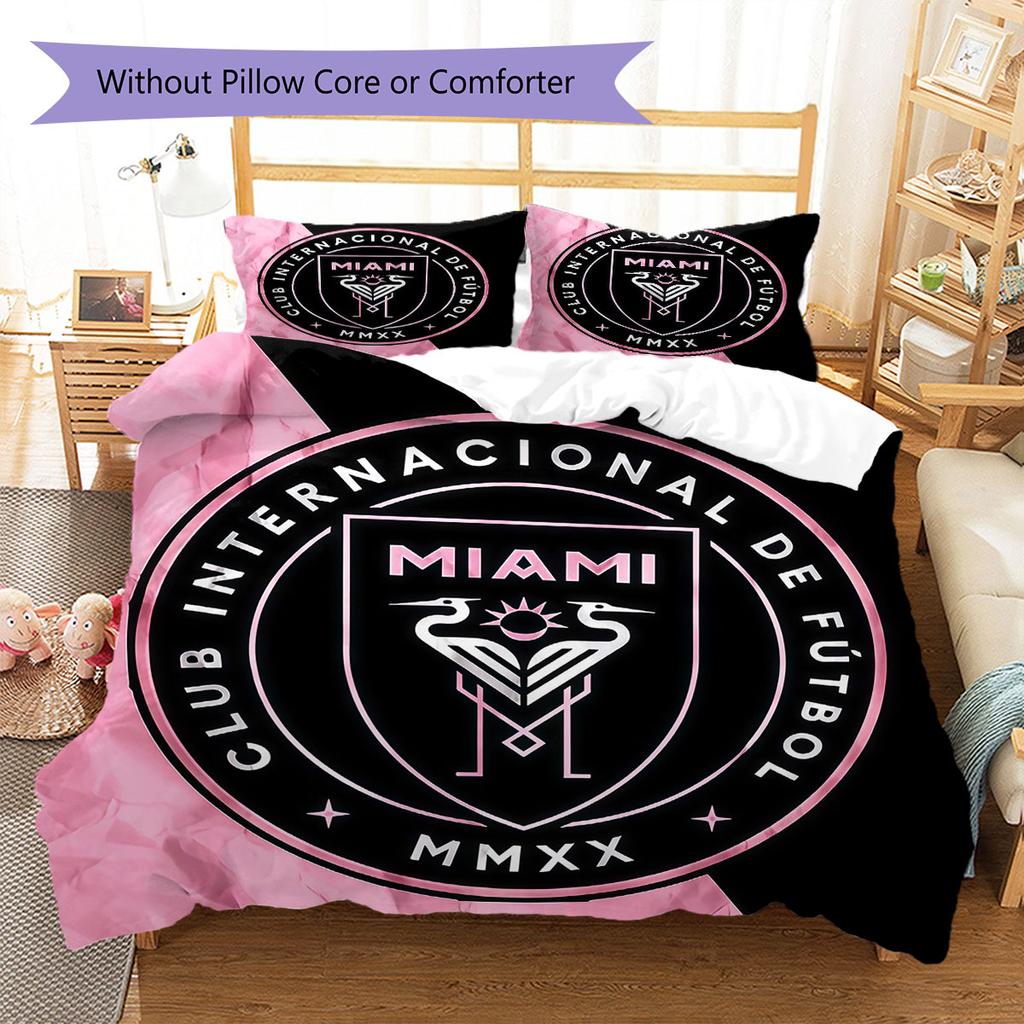 Inter Miami CF Pattern Bedding,Quilt Set Quilt Cover Pillowcase Home Birthday Gift(1 * duvet cover + 2 * pillowcase, without core)