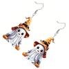 Halloween Acrylic Ghost Pumpkin Earrings Cute Party Accessories Lightweight Durable Costume Jewelry for Women